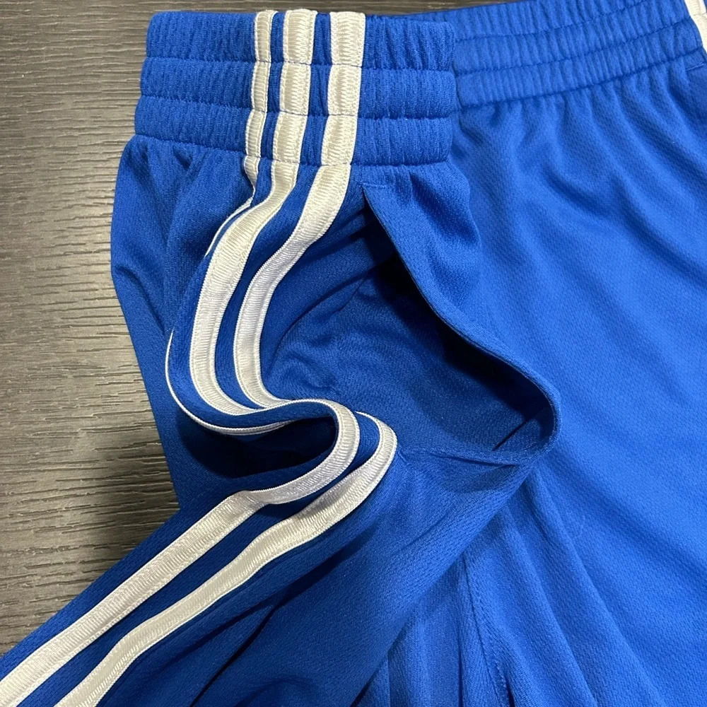Adidas Youth‎ Boys Blue Athletic Shorts w Pockets Large 14-16 - Picture 4 of 5